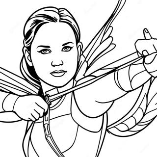 Katniss Everdeen In Action Coloring Page 21563-20006