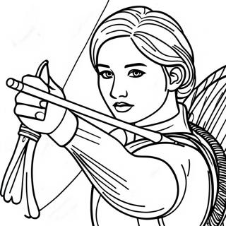 Katniss Everdeen In Action Coloring Page 21563-20007