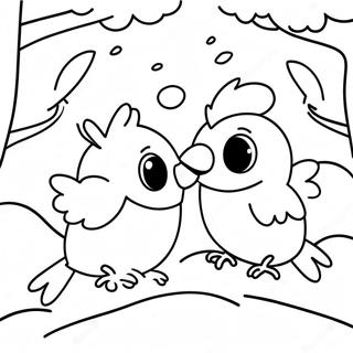 Cute Cardinals In Winter Coloring Page 21583-20024