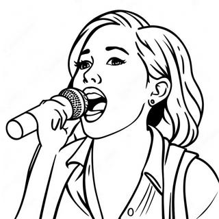 Miley Cyrus Singing On Stage Coloring Page 21613-19902