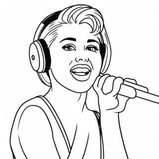 Miley Cyrus Singing On Stage Coloring Page 21613-19903