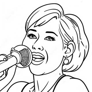 Miley Cyrus Singing On Stage Coloring Page 21613-19904