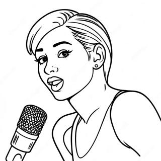 Miley Cyrus Singing On Stage Coloring Page 21613-20045