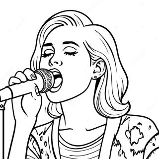 Miley Cyrus Singing On Stage Coloring Page 21613-20046