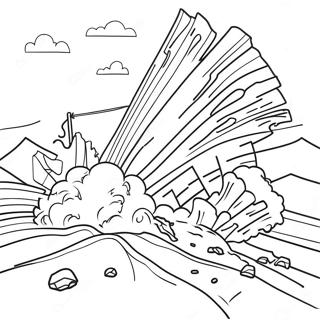 Destructive Earthquake Scene Coloring Page 21653-20080