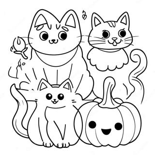 Halloween Cats Coloring Pages