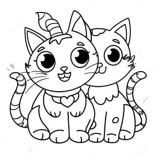 Halloween Cats Coloring Page 21692-20107