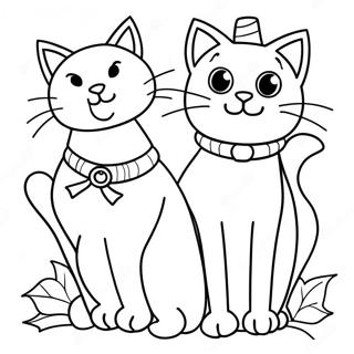 Halloween Cats Coloring Page 21692-20108