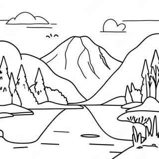 Serene Lake With Mountains Coloring Page 21703-20120