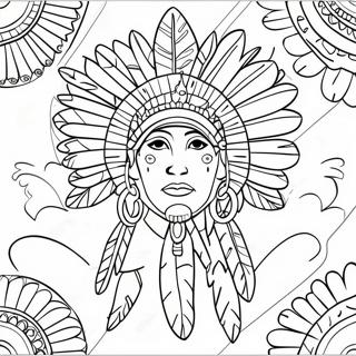 Cultural Symbols Of Indigenous Peoples Coloring Page 21713-20125