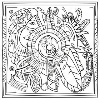 Cultural Symbols Of Indigenous Peoples Coloring Page 21713-20126