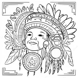 Cultural Symbols Of Indigenous Peoples Coloring Page 21713-20127