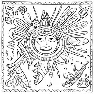 Cultural Symbols Of Indigenous Peoples Coloring Page 21713-20128