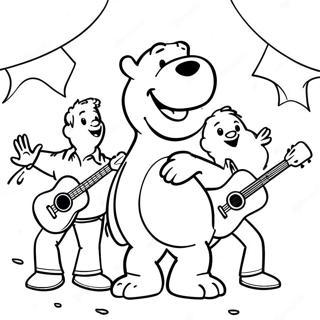 Barney Singing With Friends Coloring Page 2172-1781