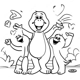 Barney Singing With Friends Coloring Page 2172-1783