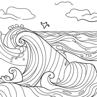 Gentle Ocean Waves Coloring Page 21733-20142