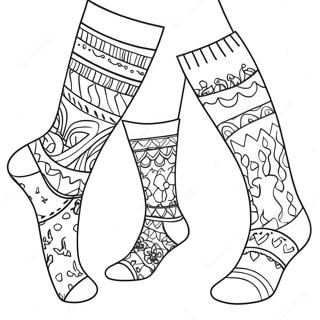 Colorful Socks Coloring Page 21752-20155