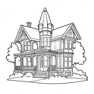 Victorian House Coloring Page 21772-20171