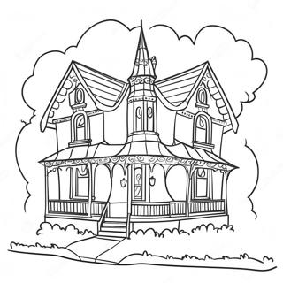 Charming Victorian Cottage Coloring Page 21773-20174