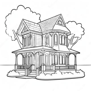 Charming Victorian Cottage Coloring Page 21773-20176