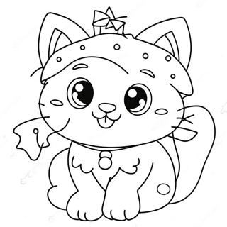 Cute Christmas Cat Coloring Page 21792-20186