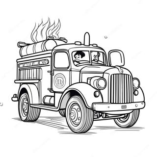 Marshall With Fire Truck Coloring Page 2182-1790