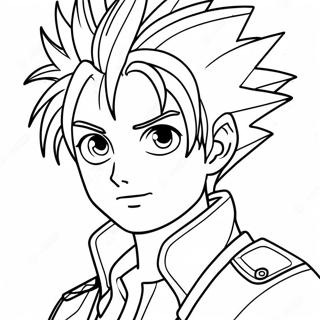 Cool Anime Boy With Spiky Hair Coloring Page 21843-20229