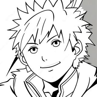 Cool Anime Boy With Spiky Hair Coloring Page 21843-20230