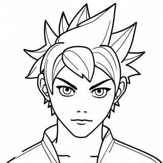 Cool Anime Boy With Spiky Hair Coloring Page 21843-20232