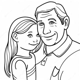 Dad And Daughter Coloring Page 21852-20235