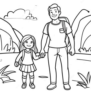 Adventurous Dad And Daughter Coloring Page 21853-20237