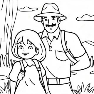 Adventurous Dad And Daughter Coloring Page 21853-20239