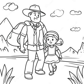 Adventurous Dad And Daughter Coloring Page 21853-20240