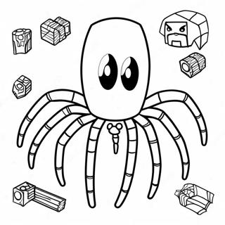 Creepy Minecraft Spider Coloring Page 21863-20245