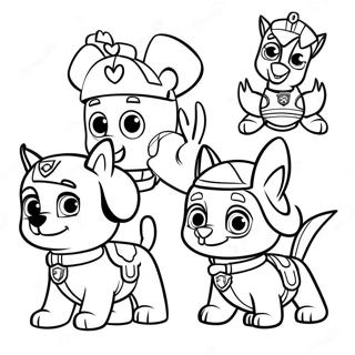 Charming Paw Patrol Characters Easter Coloring Page 21873-20254