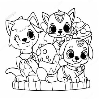 Charming Paw Patrol Characters Easter Coloring Page 21873-20256