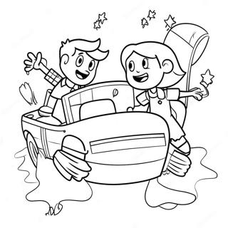 Steve And Maggie In A Fun Adventure Coloring Page 21913-20285