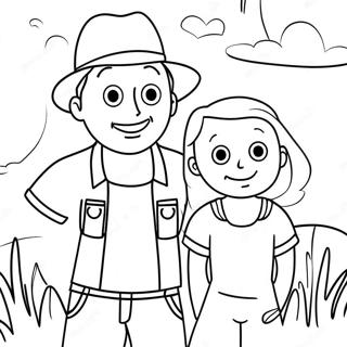 Steve And Maggie In A Fun Adventure Coloring Page 21913-20286