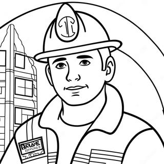 Brave Firefighter Coloring Page 2192-1799