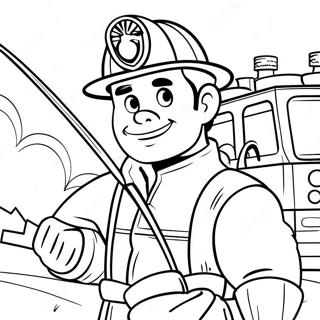 Brave Firefighter Coloring Page 2192-1800