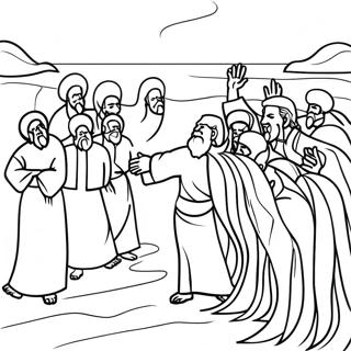 Moses Parting The Red Sea Coloring Page 21933-20301