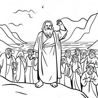 Moses Parting The Red Sea Coloring Page 21933-20302