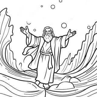 Moses Parting The Red Sea Coloring Page 21933-20303