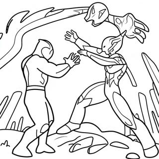 Ultraman Fighting Alien Monsters Coloring Page 21984-20333