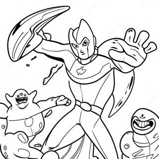 Ultraman Fighting Alien Monsters Coloring Page 21984-20335