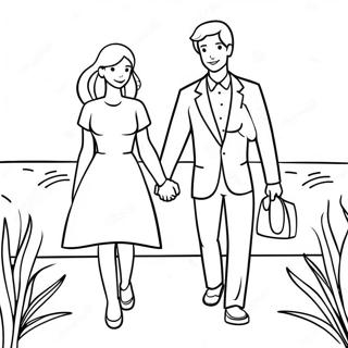 Cute Couple Holding Hands Coloring Page 22004-20352