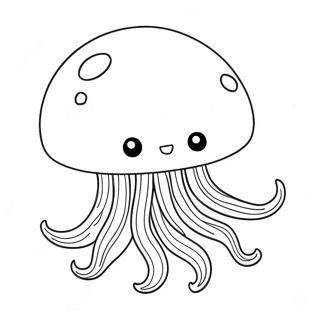 Cute Cartoon Jellyfish Coloring Page 2202-1805