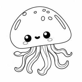 Cute Cartoon Jellyfish Coloring Page 2202-1806