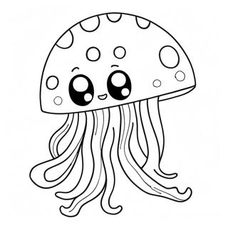 Cute Cartoon Jellyfish Coloring Page 2202-1807