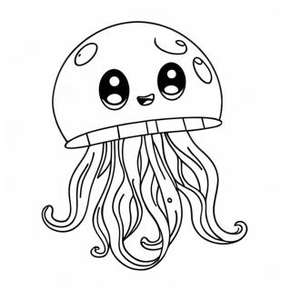 Cute Cartoon Jellyfish Coloring Page 2202-1808